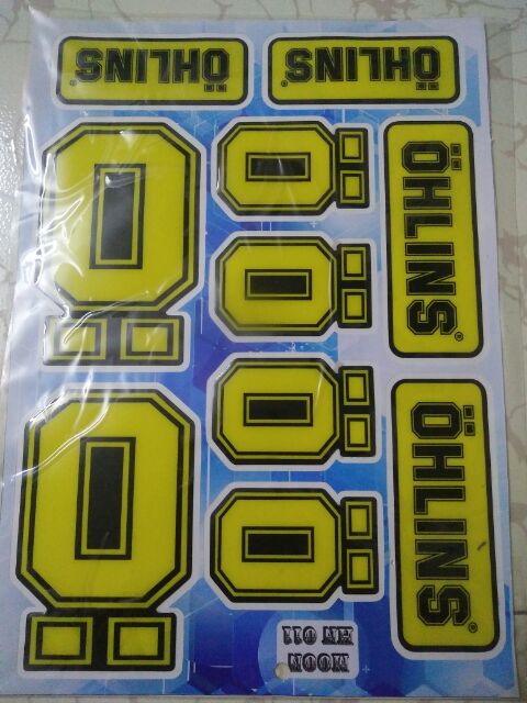 Bộ tem nổi Ohlins màu vàng