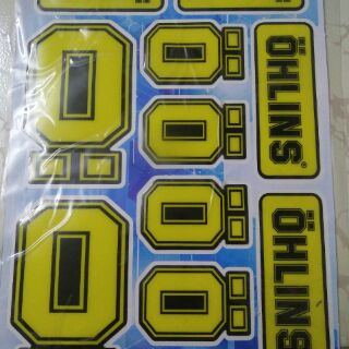 Bộ tem nổi Ohlins màu vàng