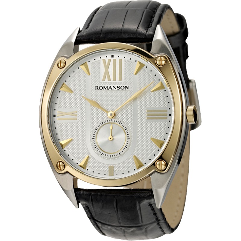 Đồng hồ Romanson Men Watch Sport TL1272JMCWH nam máy Thụy Sĩ, chống nước, dây da cao cấp chính hãng