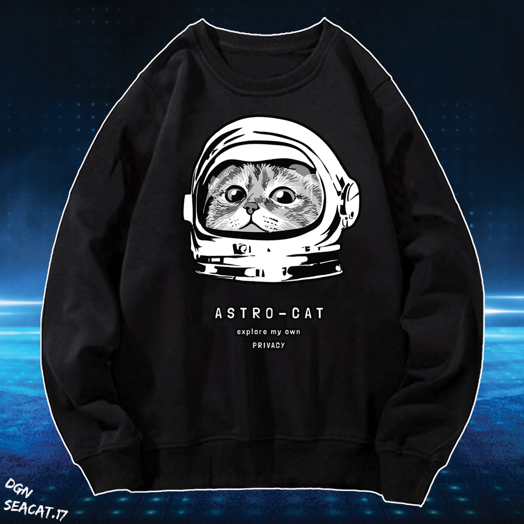 Áo dài tay nỉ bông Sweater Mèo Phi Hành Gia SEACAT.17