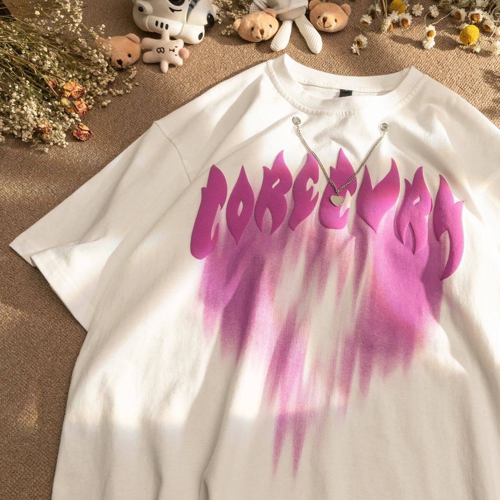 Áo Thun Tay Ngắn In Hình Trái Tim Thời Trang 011000