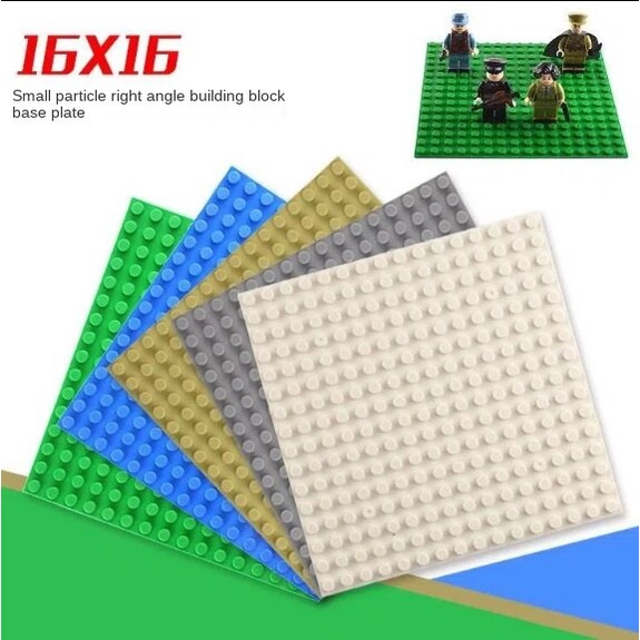 Đế Xếp Hình Lego Kích Thước 16 * 16Cm Màu Trắng / Đen / Xanh Lá / Xám / Xanh Dương