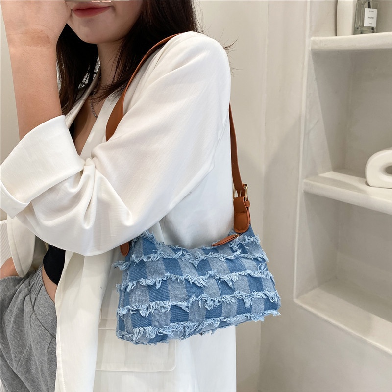 Túi Xách Đeo Vai Họa Tiết Kẻ Sọc Ca Rô Thời Trang Mùa Hè Dành Cho Nữ 2022