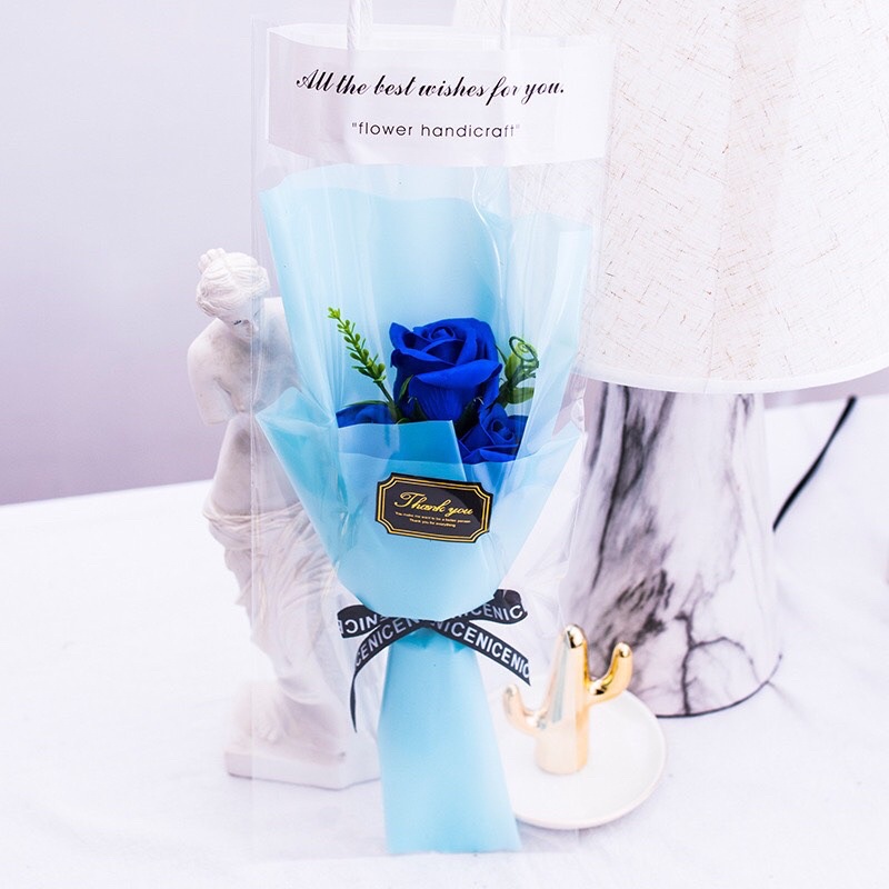 Sét 3 bông hoa hồng tặng quà siêu sang(kèm túi y hình)