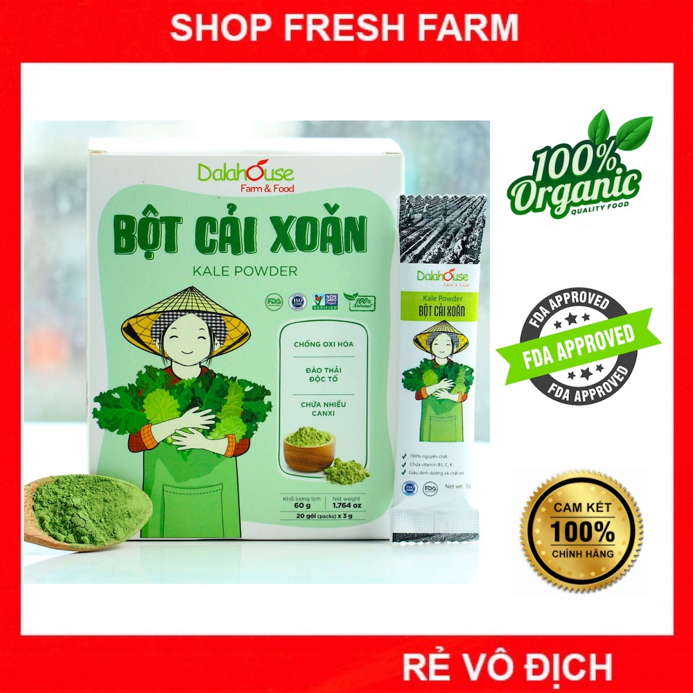 Bột cải kale xoăn hữu cơ sấy lạnh nguyên chất Dalahouse