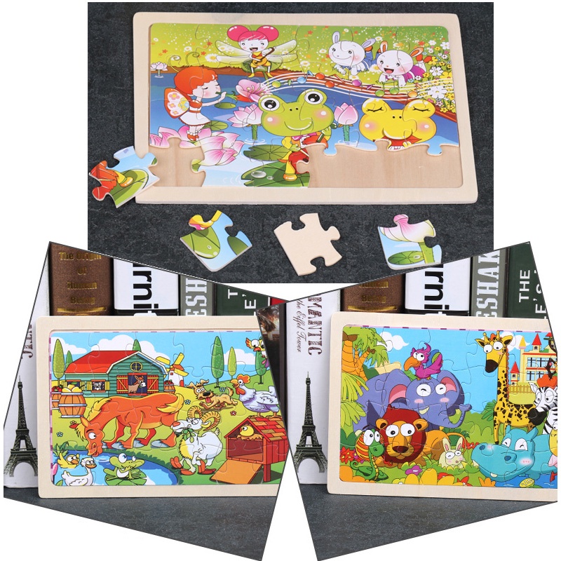 Đồ chơi trẻ em tranh ghép hình tranh ghép gỗ xếp hình cho bé ghép hình ảnh con vật giúp bé phát triển trí tuệ