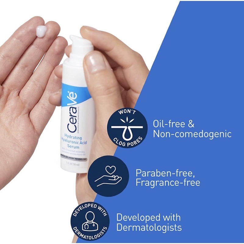 [Date 24] Dưỡng ẩm CeraVe Hydrating Hyaluronic Acid Serum 30ml USA
