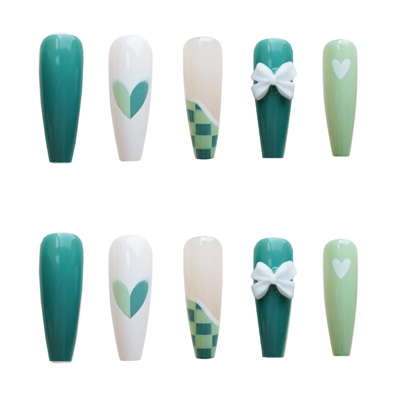 Set 24 móng giả D328 đính đá cao cấp ( Tặng kèm keo và dũa )