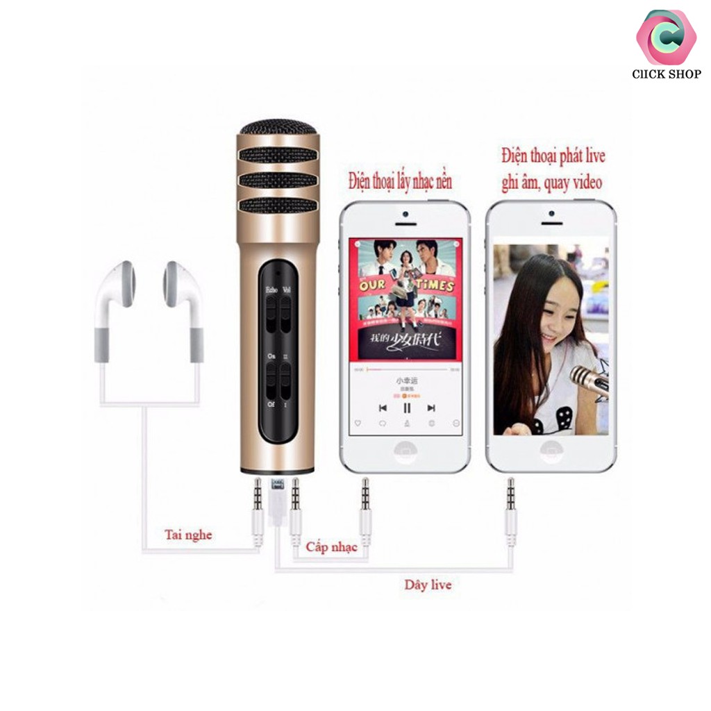 mic thu âm c7 hay mic livestream c7 tặng kèm tai nghe