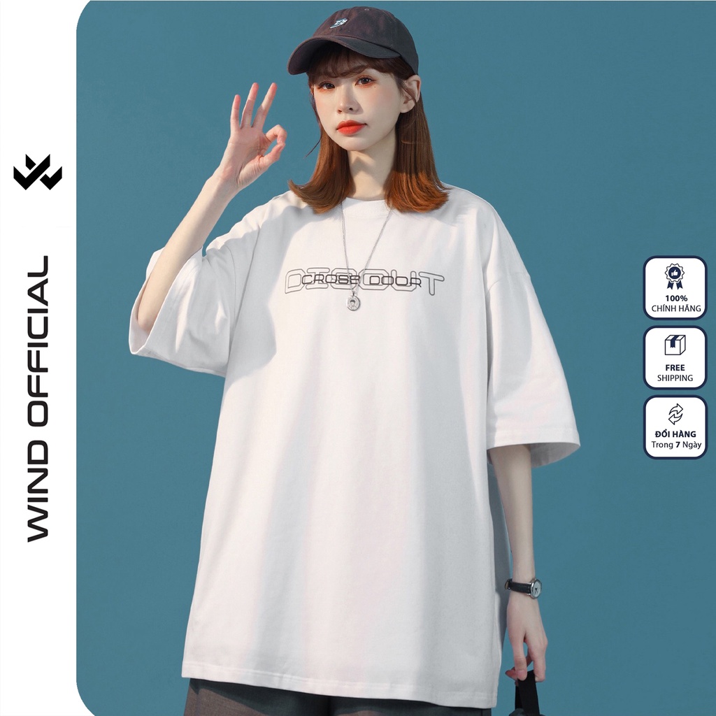 Áo thun tay lỡ W WIND phông unisex form rộng Cross Door nam nữ cotton ulzzang oversize