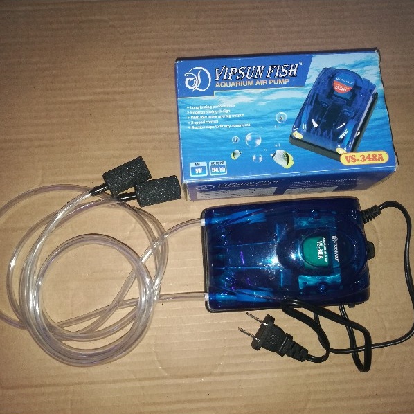Máy Sủi Oxy 2 Vòi Vipsun VS348A (5W-2x4Lít/Phút) - Máy Sủi Oxi Cho Hồ Cá