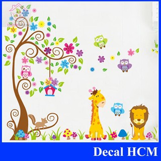 (HCM) Decal dán tường cho bé yêu Vườn thú nghệ thuật - MSP DB035 - PVC vinyl - decalhcm