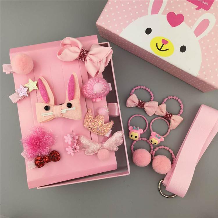 Hộp nơ buộc tóc 18 chi tiết cho bé dễ thương.