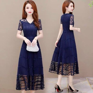 ĐẦM REN DẬP LY TAY NGẮN
