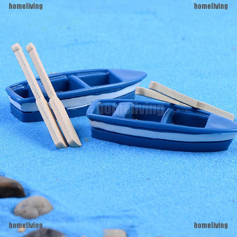 Set 2 Thuyền Mini Trang Trí Sân Vườn