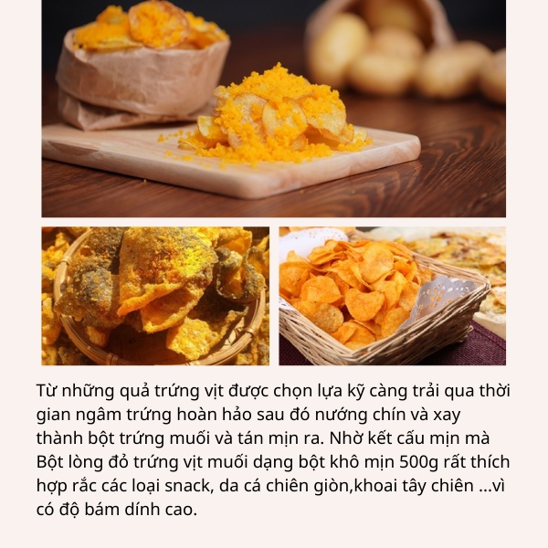 Bột Lòng Đỏ Trứng Vịt Muối gói 500gr (3 loại)
