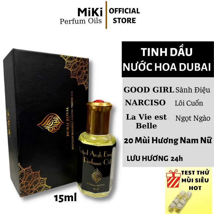 Tinh Dầu Nước Hoa Dubai Nam Nữ Chính Hãng Mẫu Chai Lăn 15ml - MiKiStore - Tinh Dầu Thiên Nhiên Nguyên Chất Lưu Hương 24h