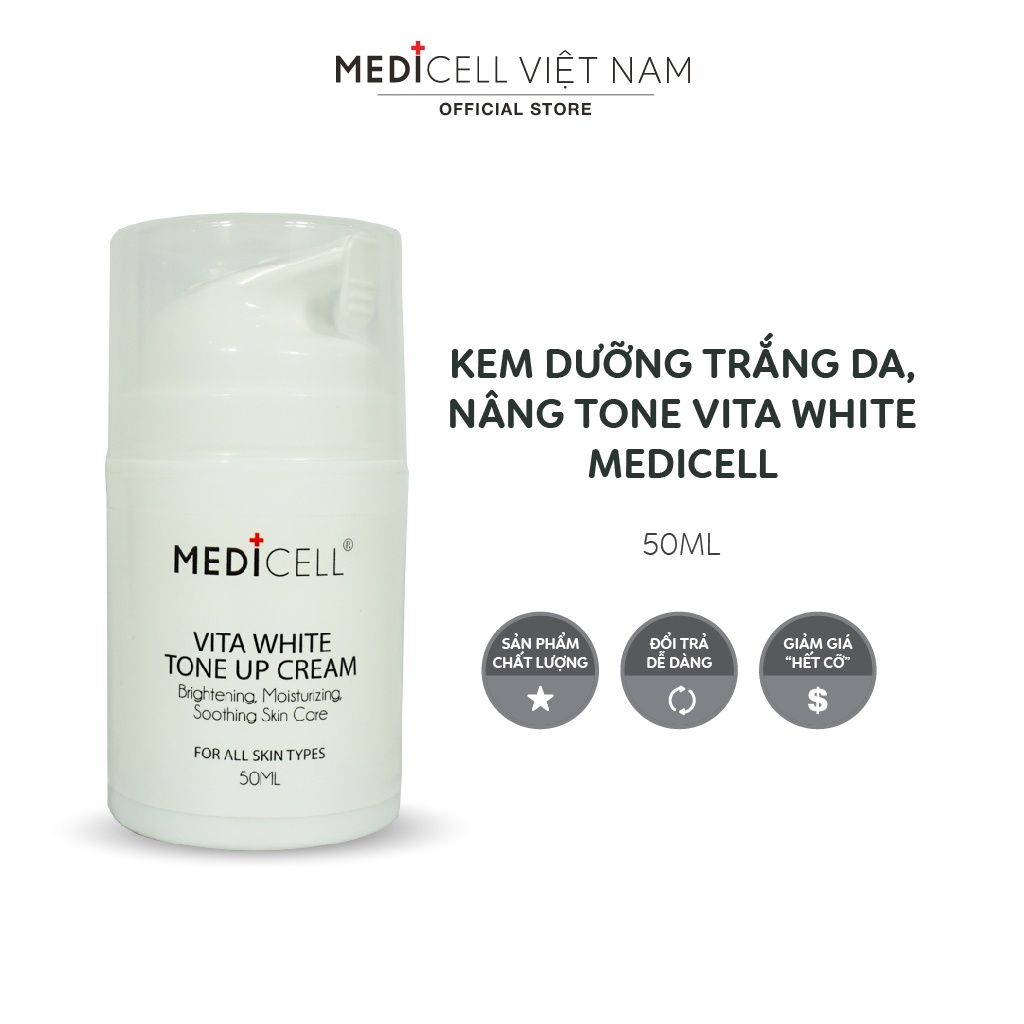 Kem Vita White Medicell, dưỡng trắng, nâng tone da tức thì, chống lão hóa, dưỡng ẩm  - Tuýp 50ml