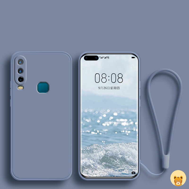 Ốp Điện Thoại TPU Silicone Mềm Đơn Giản Thời Trang + Dây Đeo Cho Vivo Y11 Y17 Y12 Y15 U10