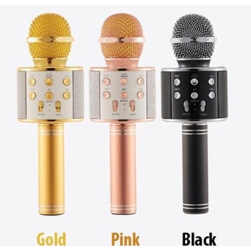 Micro Hát Karaoke kiêm loa Bluetooth Không Dây WS 858 Âm vang |KhanhSky
