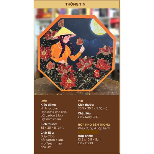 Hộp Quà Bánh Trung Thu Cao Cấp_Hộp Thiếu Nữ Thưởng Nguyệt_Bánh Trung Thu Healthy ít ngọt, ăn kiêng, giàu dinh dưỡng