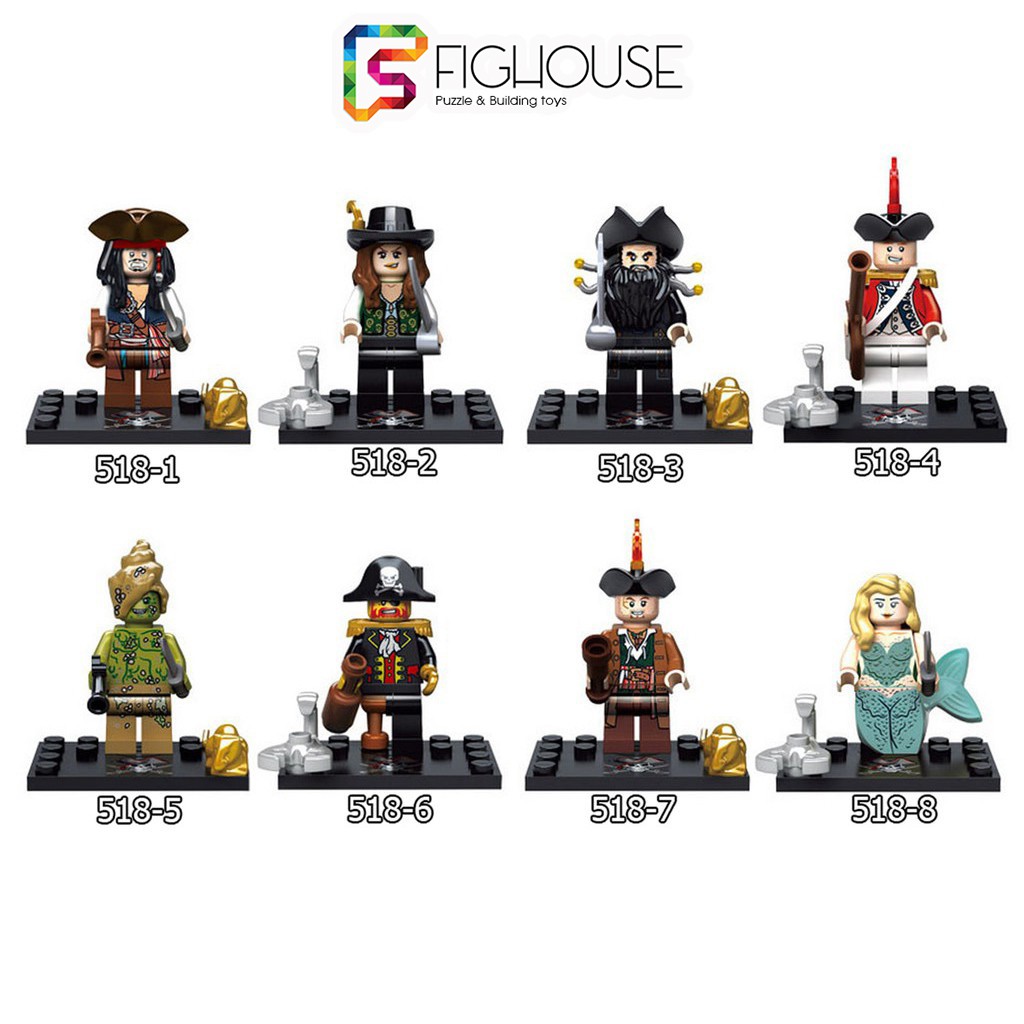 Xếp Hình Minifigures Các Nhân Vật Cướp Biển Vùng Caribe - Đồ Chơi Lắp Ráp non-lego KSZ518 [D1]