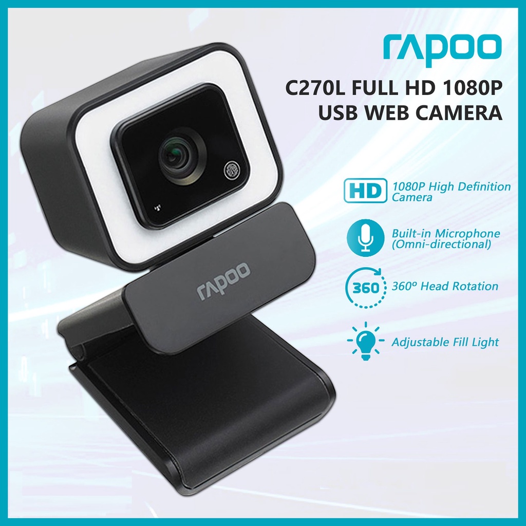 Webcam Rapoo C270L FullHD (1920 x 1080p) - Bảo hành 24 tháng chính hãng