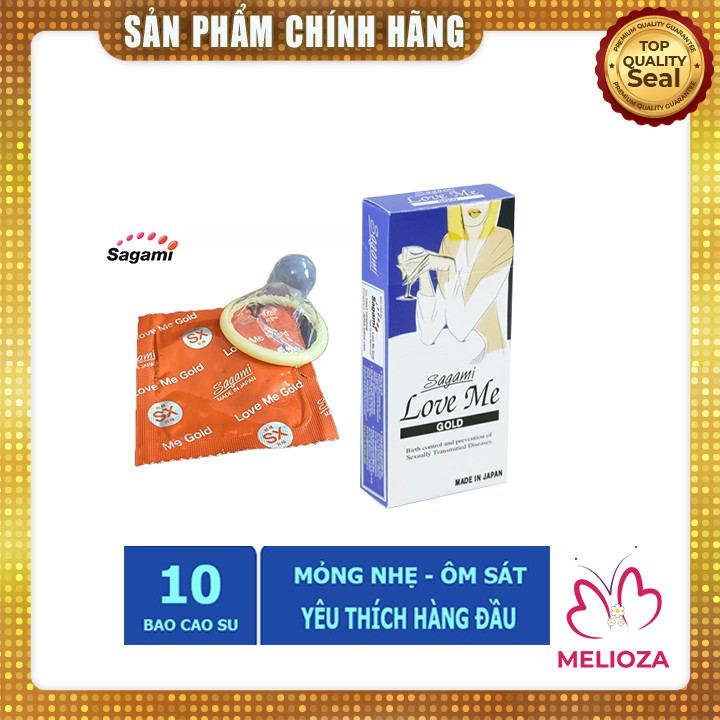 Bao Cao Su [CHÍNH HÃNG NHẬT BẢN] Siêu Mỏng Trơn Sagami Love Me Gold BCS039