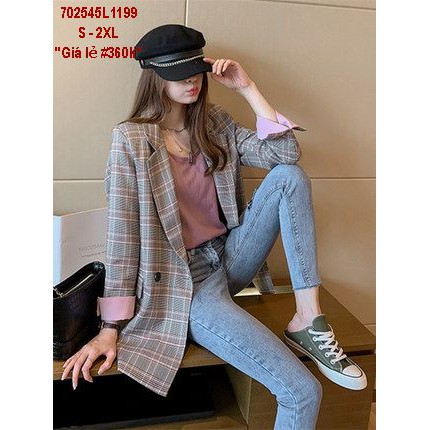 🌈🌈Áo khoác Blazer kẻ nhẹ nhàng, trẻ trung nàng mặc mùa nào cũng xinh.  ❌Size S đến 2XL  Giá lẻ #360k🔸