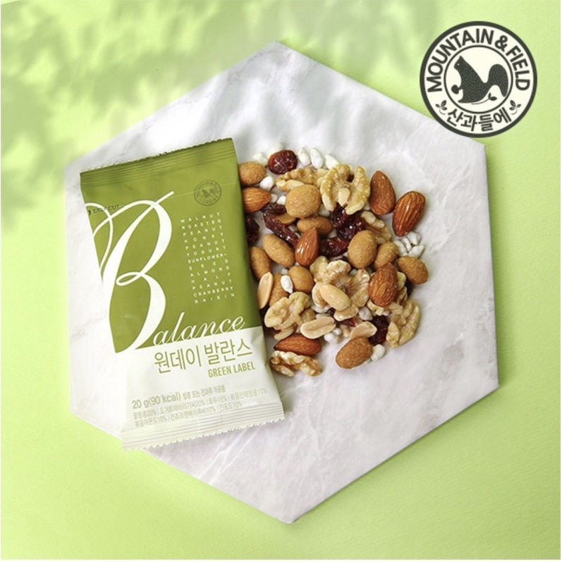 Gói7 loại hạt dinh dưỡng cao cấp Hàn Quốc balance green label 20g ăn phụ hàng ngày