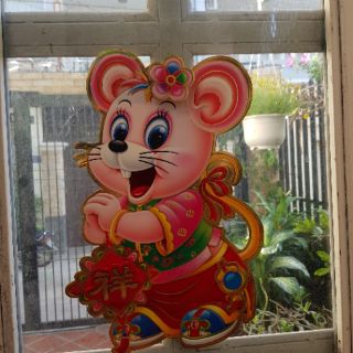 1 cặp giấy dán chuột trang trí 2020