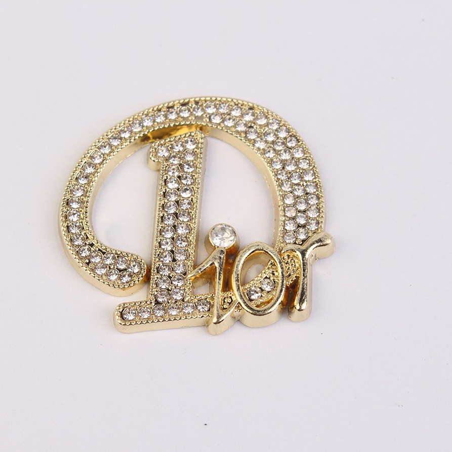 Ghim Cài Giày Bằng Kim Loại Đính Đá Thiết Kế Logo DIOR Sang Trọng Dành Cho Nữ