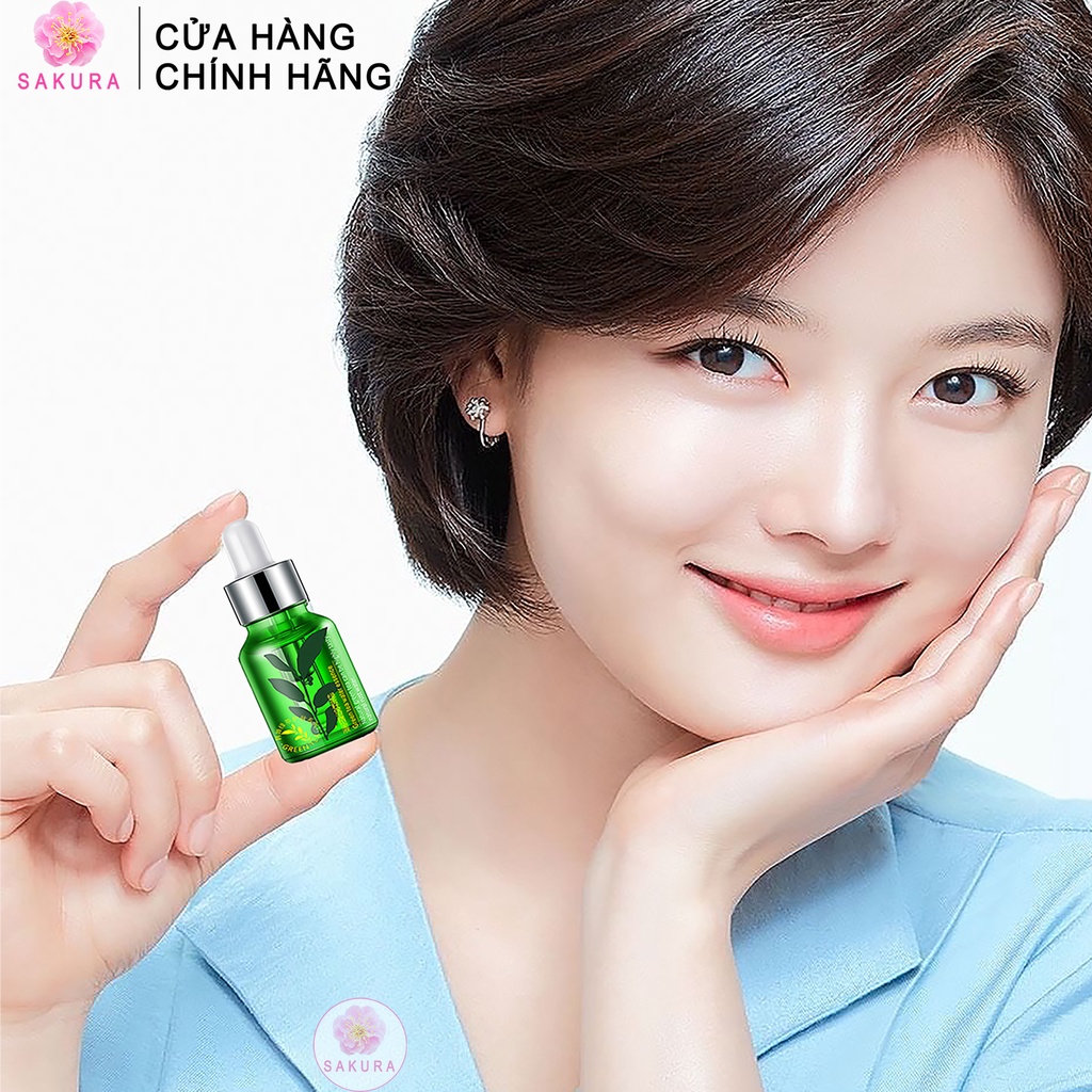 Tinh chất trà xanh ROREC Serum trắng da dưỡng ẩm ngăn ngừa mụn nội chống lão hoá địa trung SAKURA 15ml