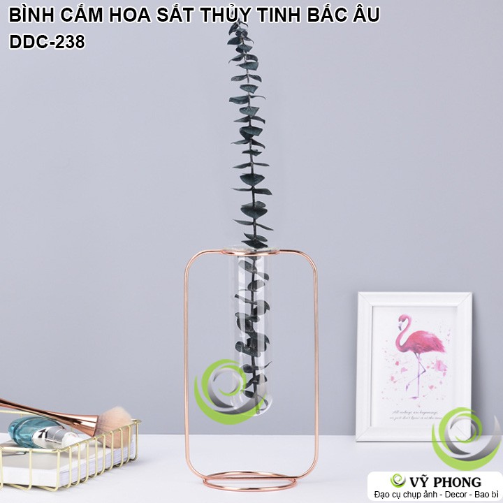 BÌNH HOA LỌ CẮM HOA NGHỆ THUẬT SẮT THỦY TINH PHONG CÁCH BẮC ÂU NORDIC TRANG TRÍ ĐẠO CỤ CHỤP ẢNH SẢN PHẨM INS DDC-238