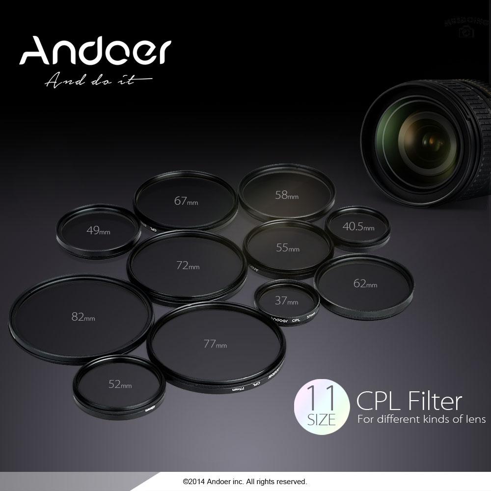 Ống Kính Lọc Phân Cực Andoer 52mm Cho Máy Ảnh Canon Nikon Sony Dslr