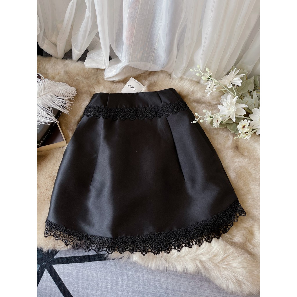 [BÁN LỖ VỐN - HÀNG SALE KHÔNG ĐỔI TRẢ] Chân váy đen viền Cv219