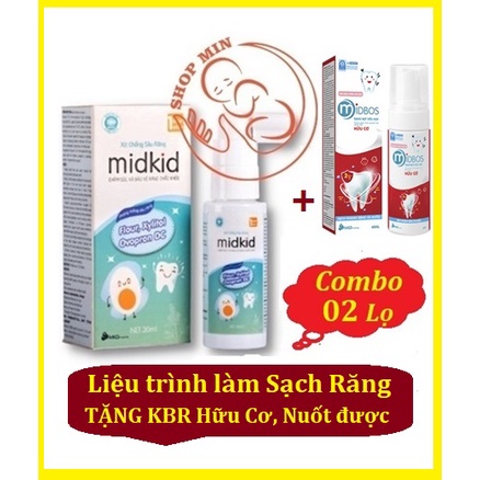 Combo 2 Hộp, Xịt Chống Sâu Răng Midkid. Bảo vệ Răng Cho Bé từ 1 Tuổi. NUỐT ĐƯỢC