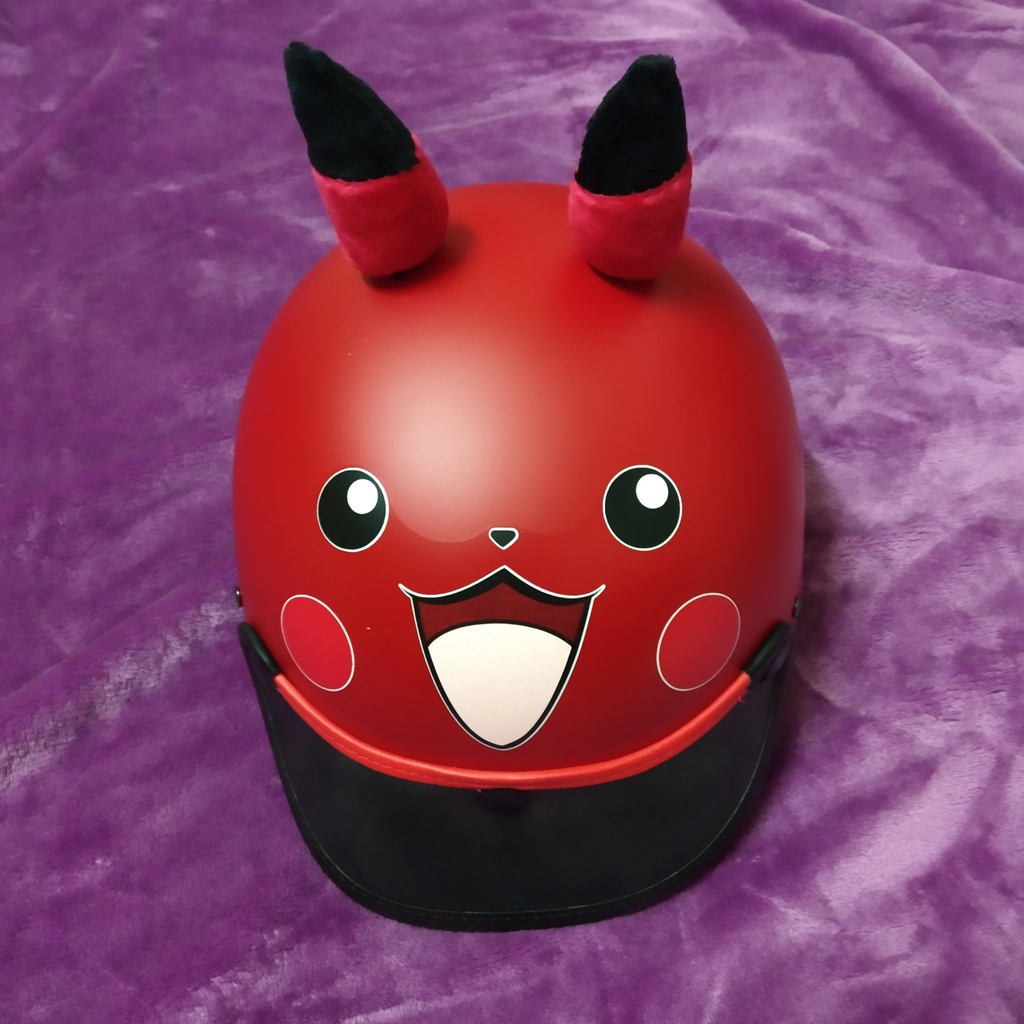 Nón Bảo Hiểm Trẻ Em 6-12 Tuổi - Mũ Bảo Hiểm hình Pikachu dễ thương