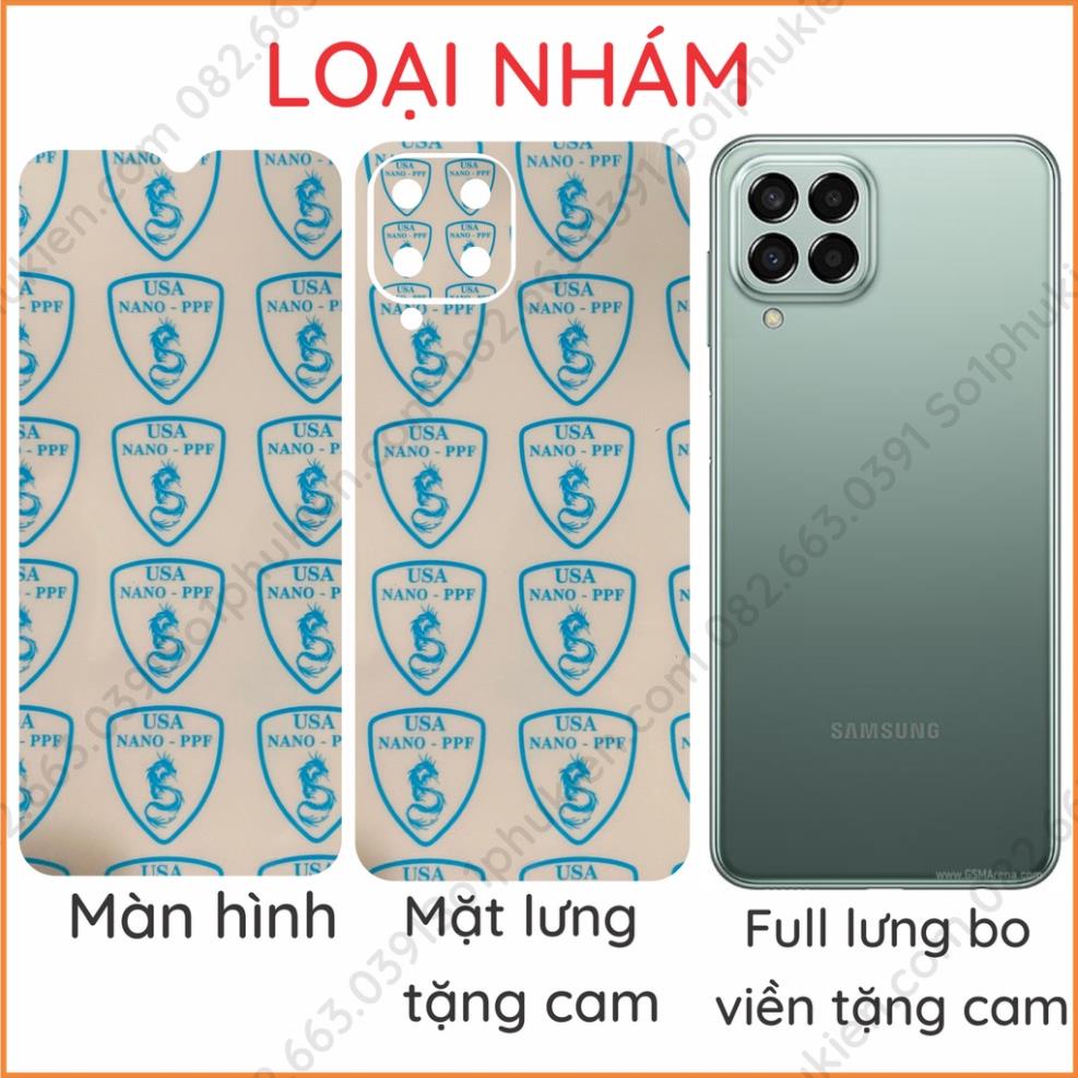 Dán PPF Samsung M33 5G / M53 5G trong, nhám cho camera, màn hình, mặt lưng, full lưng viền