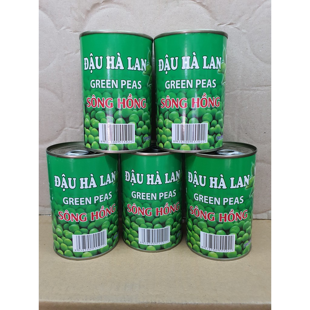 Đậu Hà Lan lon 400gr / Đậu Hà Lan đóng hộp hiệu Sông Hồng Bitraco. Đậu dùng nấu súp, xào cơm, trộn salad, nấu lagu