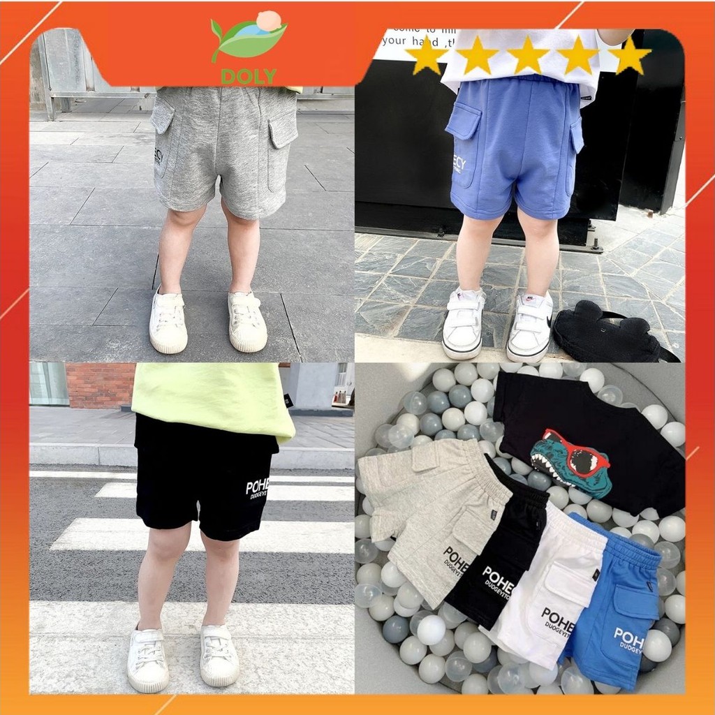 Quần Đùi Short Thun Cho Bé Chất Liệu Cotton 6 Màu Mềm Mịn Từ 8kg Đến 28kg DOLY STORE