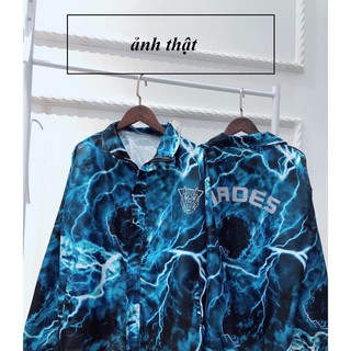 ÁO KHOÁC DÙ FORM RỘNG NAM NỮ HADES TIA CHỚP IN HÌNH PHẢN QUANG MẪU MỚI CỰC CÁ TÍNH (ẢNH THẬT)