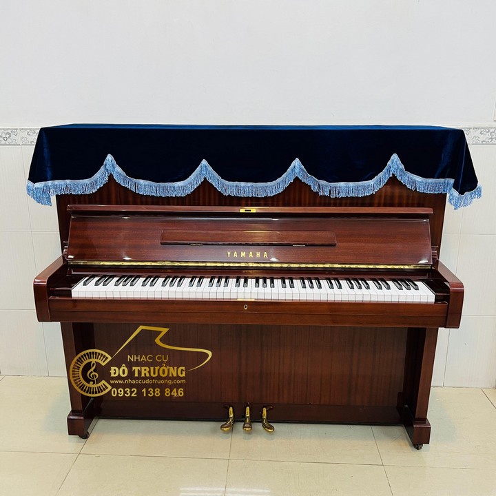 Khăn phủ đàn Piano cơ nhung xanh cao cấp