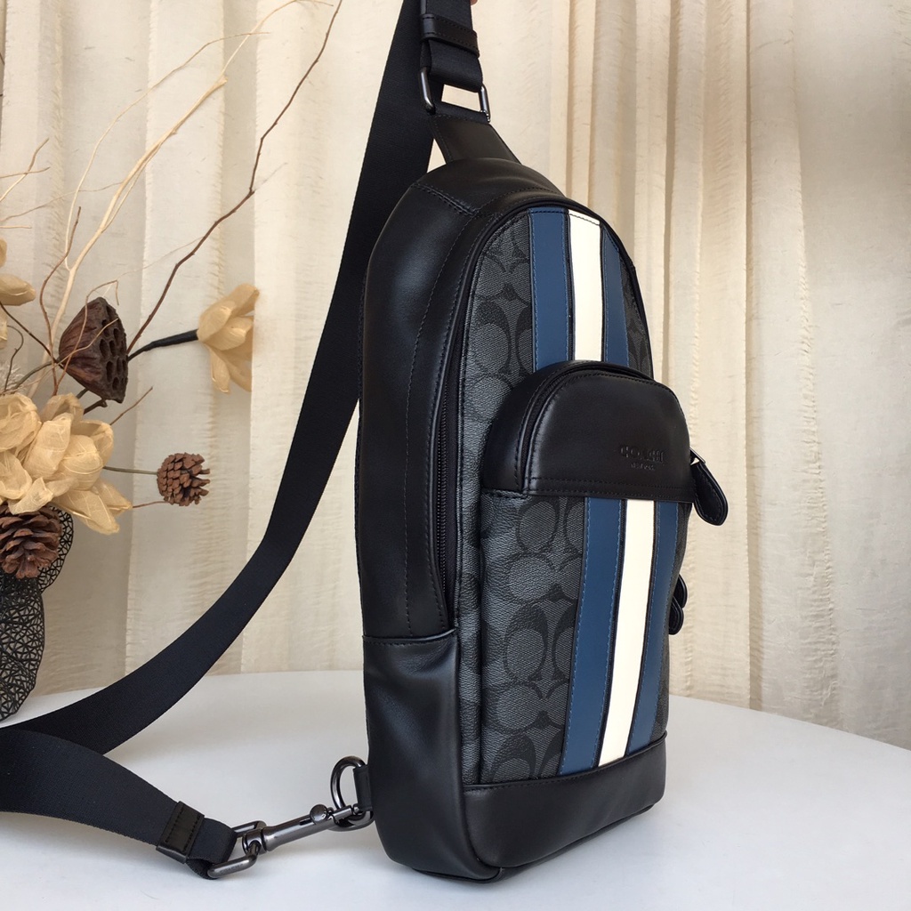 Coach  F67249 Ba lô đi học, Cặp đi học, Cặp đi học thời trang, Vải da, Giày bền, Ba lô sọc, Kiểu dáng cổ điển, Nhiều ngăn