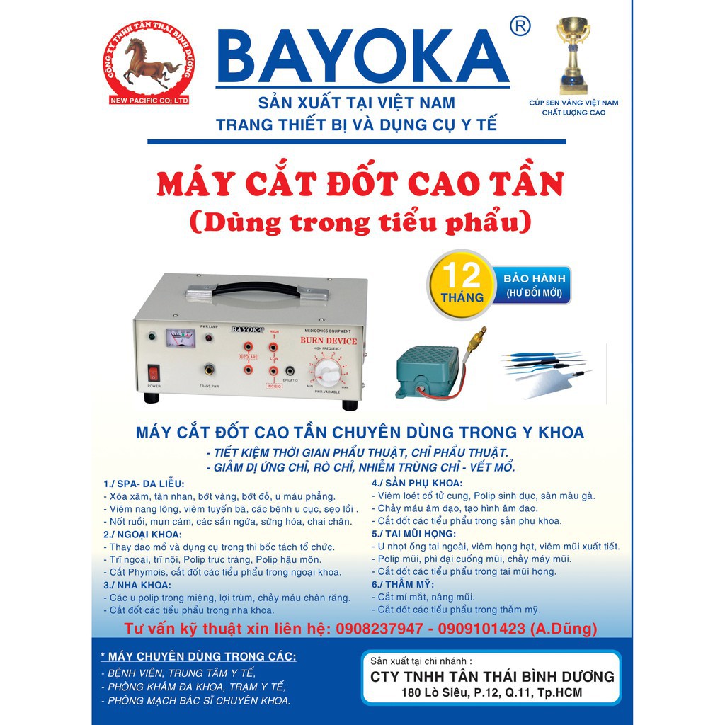 ✅ MÁY CẮT ĐỐT CAO TẦN BAYOKA LƯỠNG CỰC