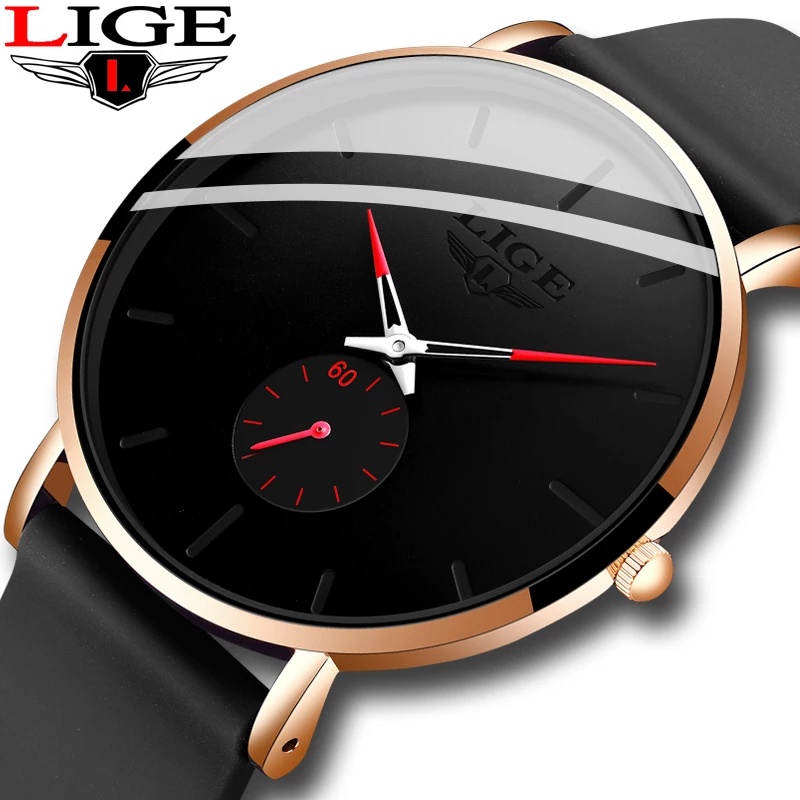Đồng Hồ LIGE Với Dây Đeo Silicone Chống Thấm Nước Dành Cho Nam Và Nữ