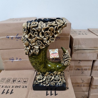 Bình hoa composite dáng ngà voi cao 40cm