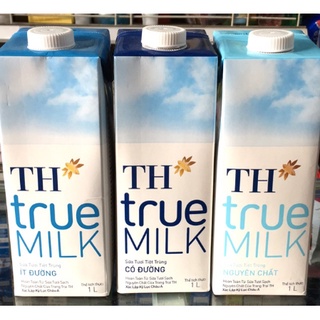 Sữa tươi th true milk hộp 1 lít ít đường, không đường, có đường