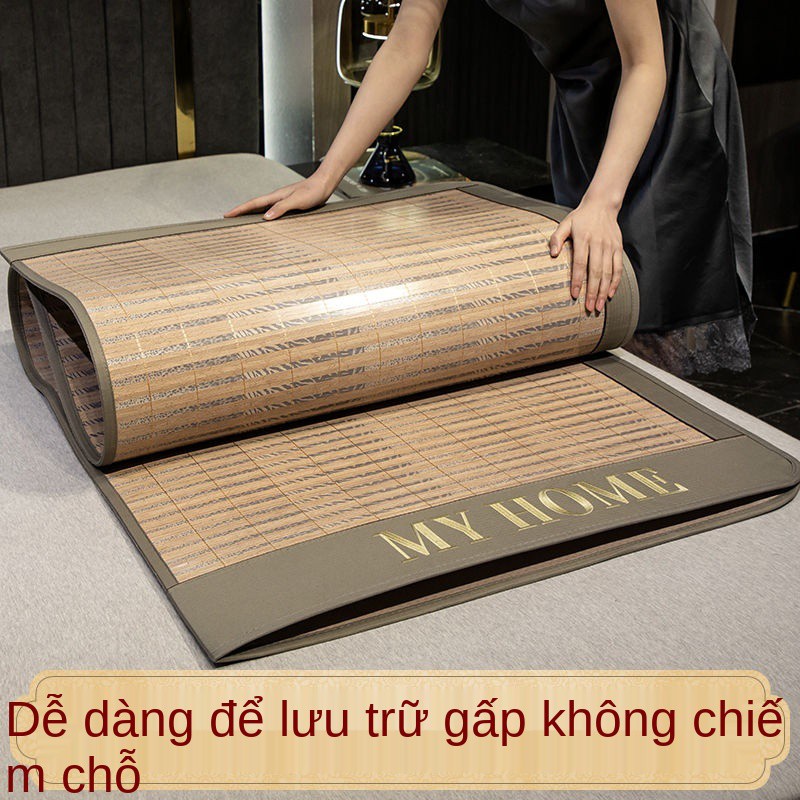 chiếu trúc có thể gập lại 1,5m mùa hè đơn 0,9m rơm hai mặt 1,8m lụa băng giường đôi