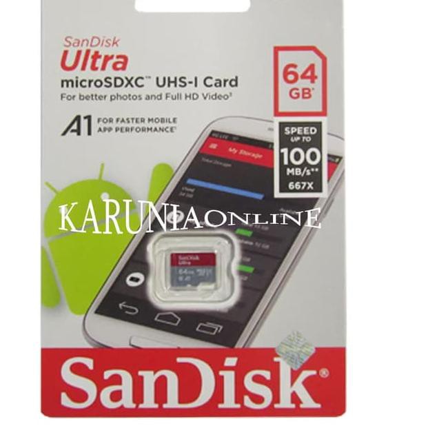 Thẻ Nhớ Sandisk Ultra Microsdxc Uhs-1 A1 64gb Lên Đến 100mb / S